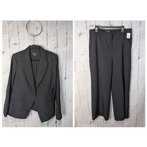 Tahari Arthur S Levine Pebble Black 2 Piece Wide Leg Pant Suit Women’s sz 16 NWT